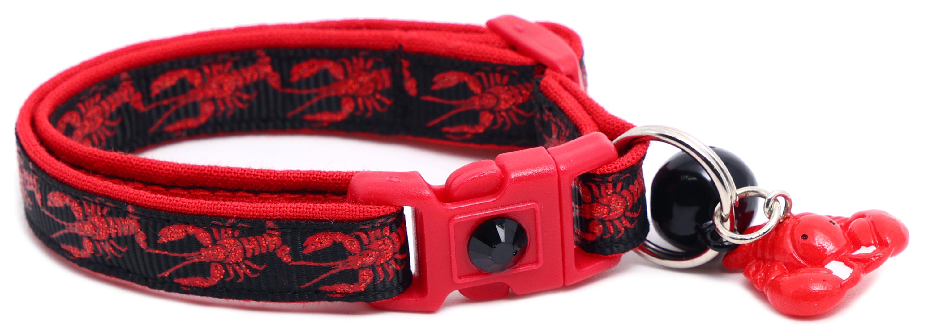 Lobster Breakaway Cat Collar made of reinforced cotton, featuring a breakaway clip and customizable options.